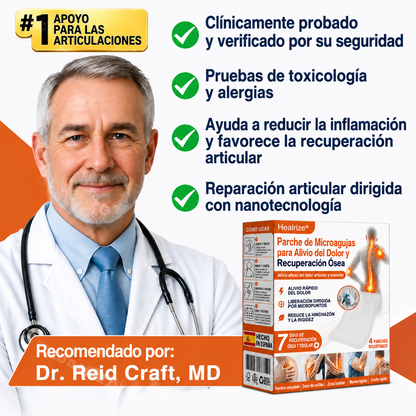 💌👨‍⚕️✅Tienda oficial ES: Parche de microagujas Healrize® para el alivio del dolor y la curación ósea (🧑‍⚕️Reduce la hinchazón, el dolor, la rigidez, el enrojecimiento, el calor, las molestias y la fatiga articular)💖📌3